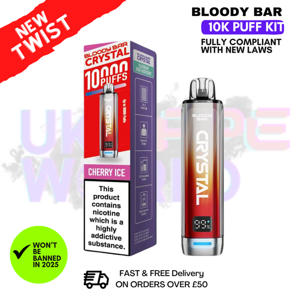 Bloody Bar Crystal Cherry ICE 10K Puff Pod Kit