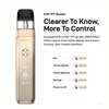 Vape device with a 0.96" TFT screen and control options on a white background
