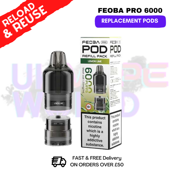 Lemon Lime FEOBA Pro 6000 Replacement Pods - ukvapworld