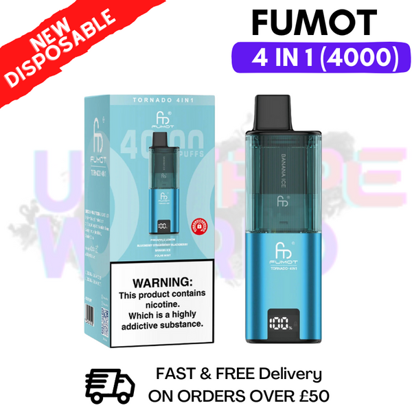 Shop Light Blue Edition Edition Fumot Tornado 4000 Puff Disposable Vape Kit - UK Vape World