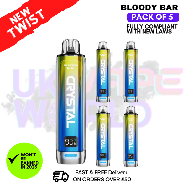 Pineapple ICE Bloody Bar Crystal 10K Puff Pack Of 5