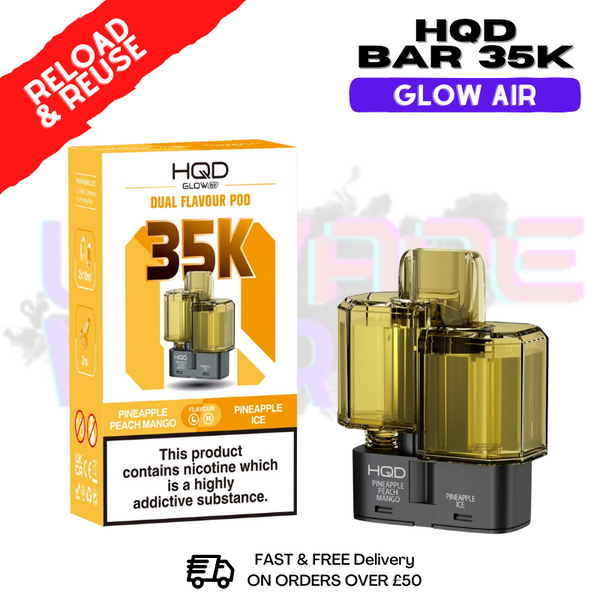 Pineapple Peach MangoHQD 35K Glow Air Replacement Pods - ukvapeworld
