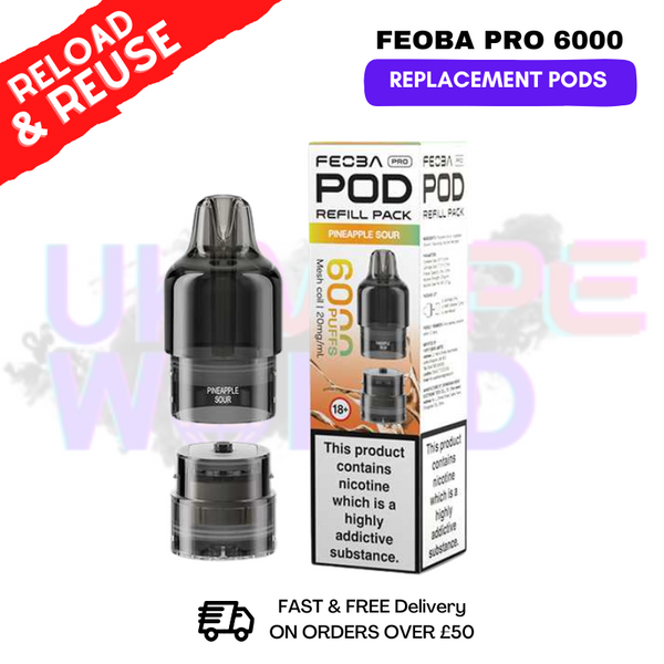 Pineapple Sour FEOBA Pro 6000 Replacement Pods - ukvapeworld