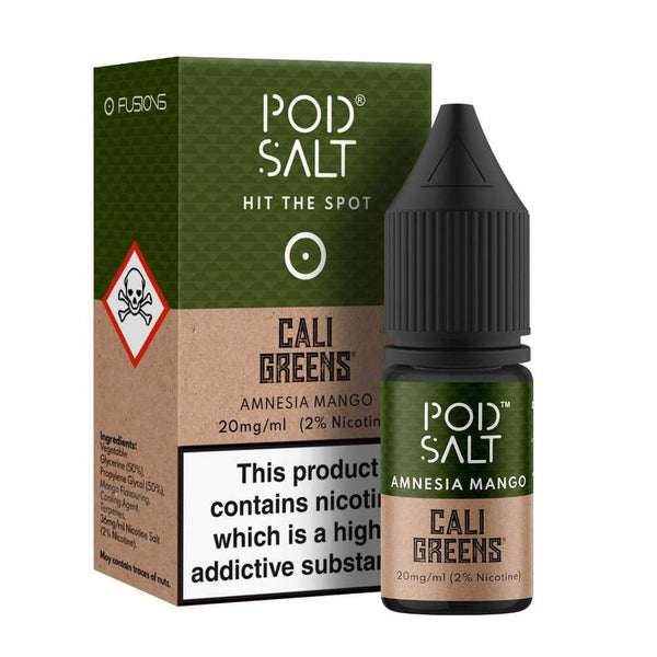 Pod Salt Fusions Cali Greens Amnesia Mango Nic Salt ONLY £3.29 | UK Vape World
