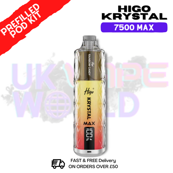 Rainbow Candy Krystal Higo 7500 Max Prefilled Pod Kit - ukvapeworld