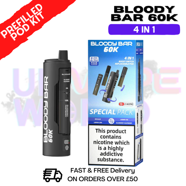 Special PackBloody Bar 60k Prefilled 4 In 1 Pod Vape Kit - ukvapeworld