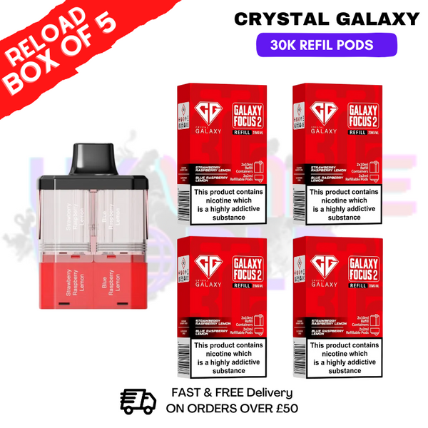 Shop Strawberry Watermelon Bubblegum Crystal Galaxy 30K Replacement Pods Box Of 5 - Ukvapeworld
