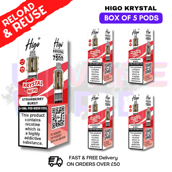 Strawberry Burst Krystal Higo Max Replacement Pods BOX OF 5 - ukvapeworld