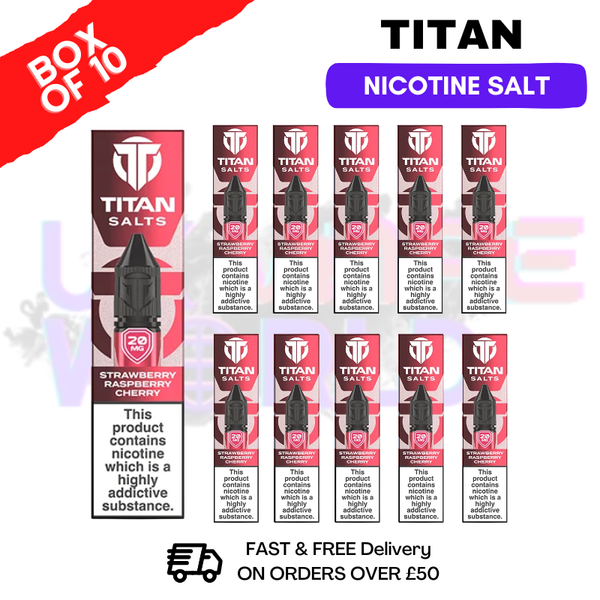 Strawberry Raspberry Cherry Titan 10ml Nic Salt BOX OF 10 - ukvapeworld