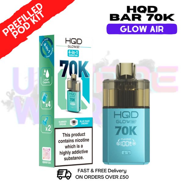 HQD 70K Glow Air 70000 Puff Bar Twist Pod Kit - £13.99