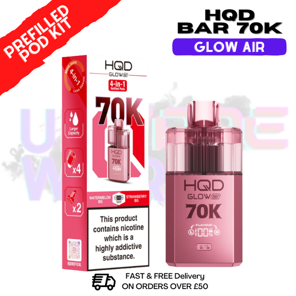HQD 70K Glow Air 70000 Puff Bar Twist Pod Kit - £13.99