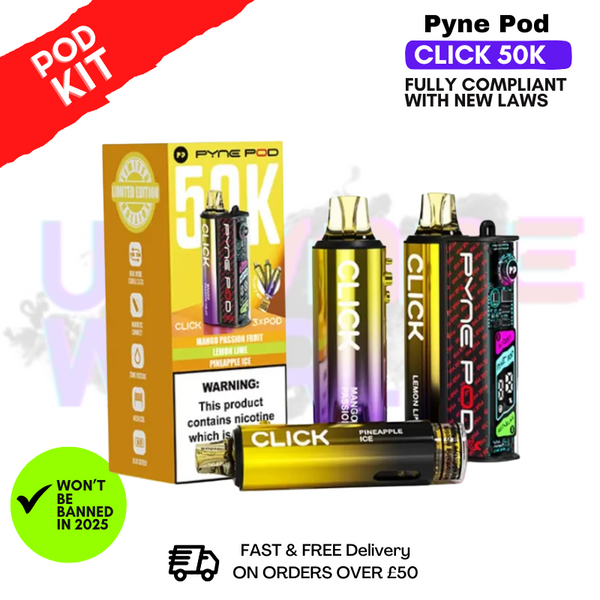 Yellow Edition Pyne Pod 50K Click Vape Pod Kit